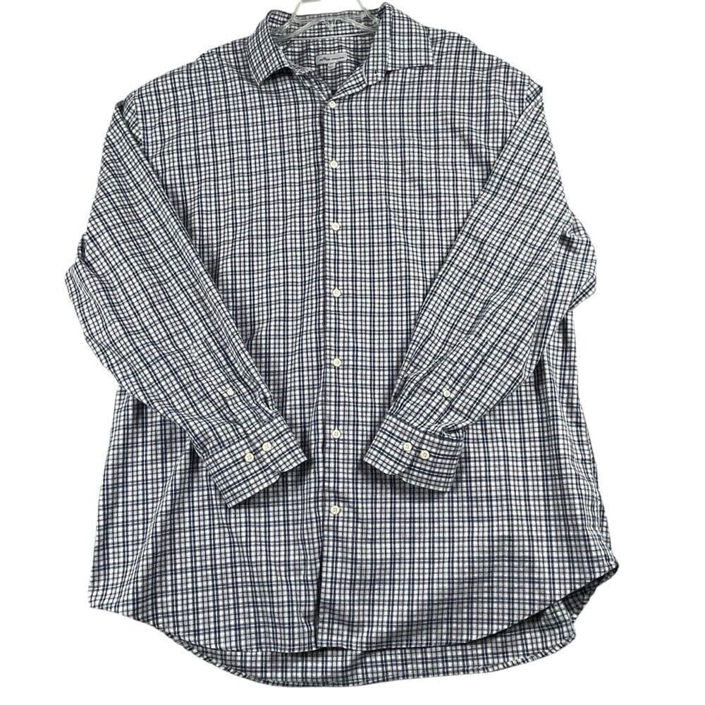 Men's Peter Millar Multi-Tone Blue & Brown Plaid Long Sleeve Button DN 2XLT 0013 - Picture 3 of 9